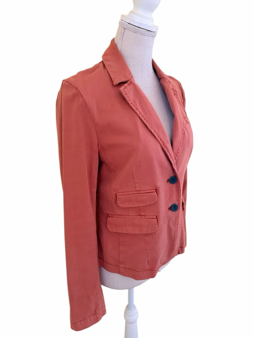 Anthropologie Hei Hei Rust Stretch Cotton Four Pocket Two Button Blazer S